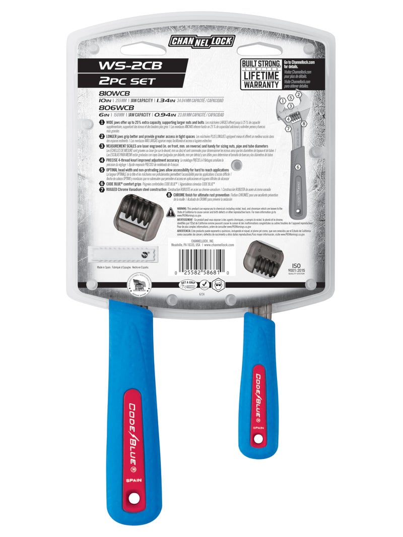 Channellock Adj. Wrench Set, Jaw Cap. 15/16, 1-3/8 In - Image 5